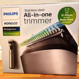 New Phillips Norelco Multigroom Stainless Steel All-in-One Trimmer 21-Pieces